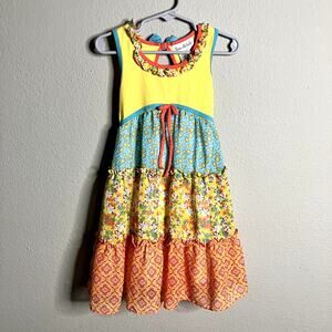 Joan Michelle Size 5 Floral Tiered Dress Summer